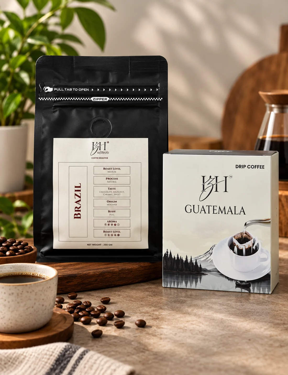 Brazil Single Origin Whole Bean + Guatemala Drip Coffee Combo